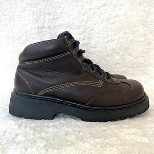Vintage Dr Martens Boots Mens Size 9 Brown 3 Eye Grizzly Made in‎ England 9234